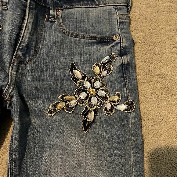 Express 00 ankle mid rise denim leggings - Picture 5 of 7